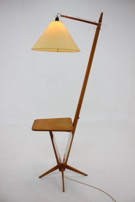 Mid-Century Wooden Floor Lamp from ULUV, Czechoslovakia, 1950s-TZ-1123945