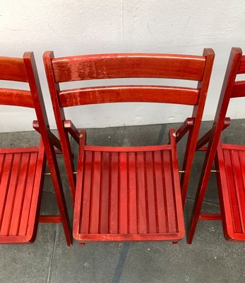 Mid-Century Wooden Folding Chair, 1960s, Set of 4-UAH-1438729