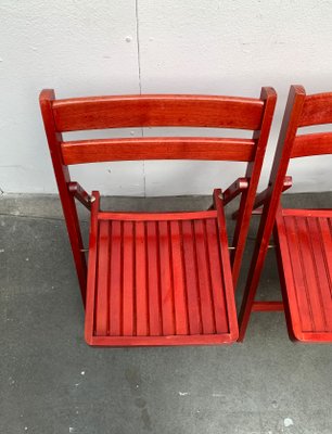 Mid-Century Wooden Folding Chair, 1960s, Set of 4-UAH-1438729