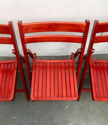 Mid-Century Wooden Folding Chair, 1960s, Set of 4-UAH-1438729