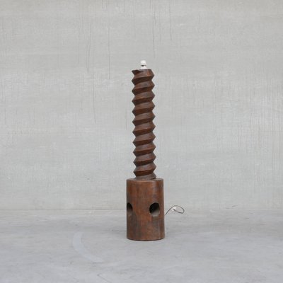 Mid-Century Wooden Oak Rustic Floor Lamp-JRP-1075630