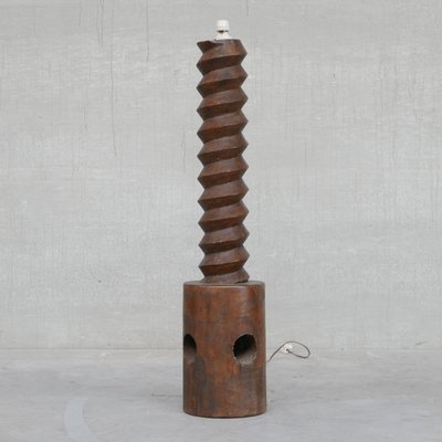 Mid-Century Wooden Oak Rustic Floor Lamp-JRP-1075630