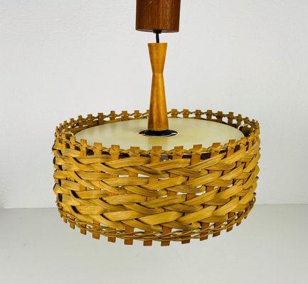 Mid-Century Wooden Pendant Lamp, Sweden, 1960s-PUK-933482