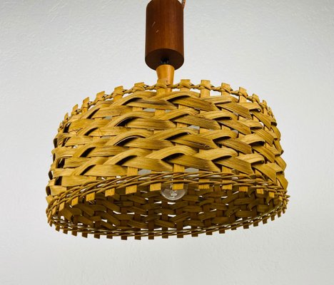 Mid-Century Wooden Pendant Lamp, Sweden, 1960s-PUK-933482