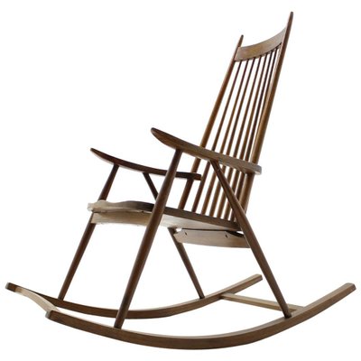 Mid-Century Wooden Scandinavian Style Rocking Chair, 1960s-TZ-848550