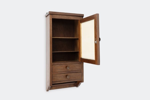 Mid-Century Wooden Shaving Cabinet with Mirror, 1900s-YSY-2024526