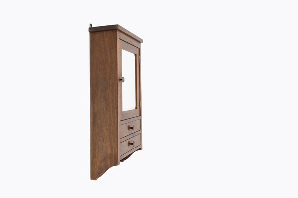 Mid-Century Wooden Shaving Cabinet with Mirror, 1900s-YSY-2024526