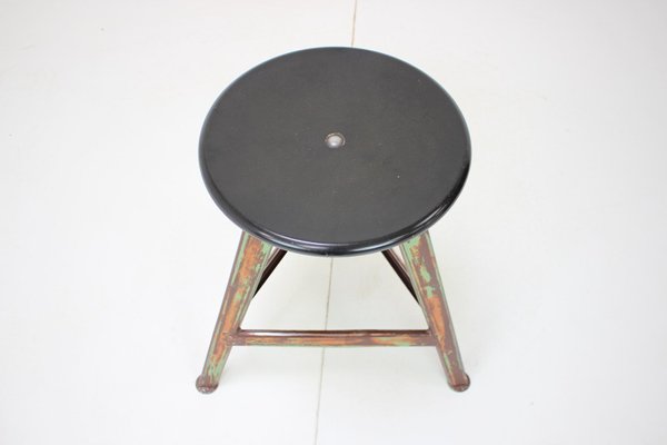 Mid-Century Wooden Stool, 1950s-TZ-970530