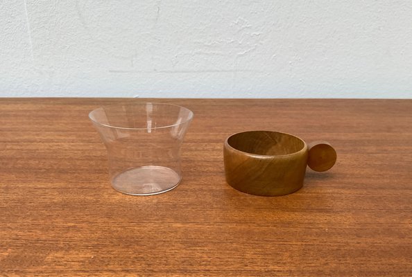 Mid-Century Wooden Tea Glasses, 1960s, Set of 5-UAH-1355308