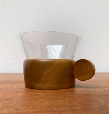 Mid-Century Wooden Tea Glasses, 1960s, Set of 5-UAH-1355308