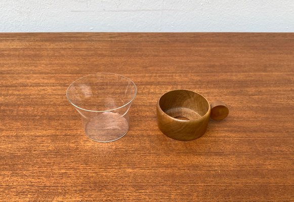 Mid-Century Wooden Tea Glasses, 1960s, Set of 5-UAH-1355308