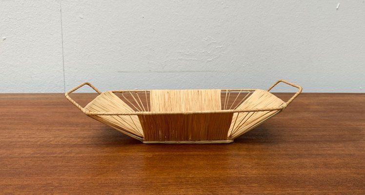 Mid-Century Woven Basket Tray Bowl-UAH-1189896