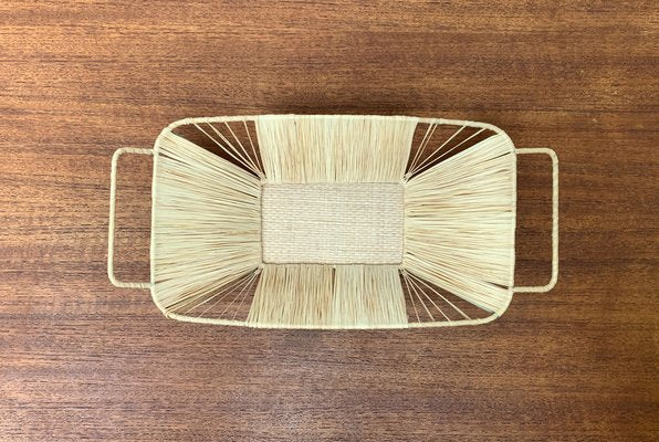 Mid-Century Woven Basket Tray Bowl-UAH-1189896