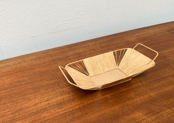 Mid-Century Woven Basket Tray Bowl-UAH-1189896