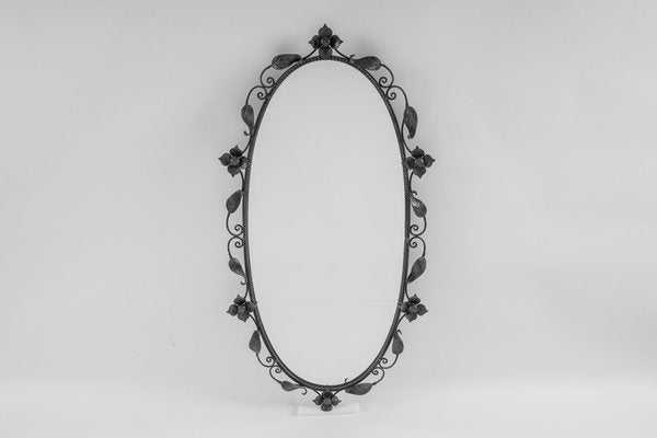 Mid-Century Wrought Iron Wall Mirror, 1960s-KQB-1437941