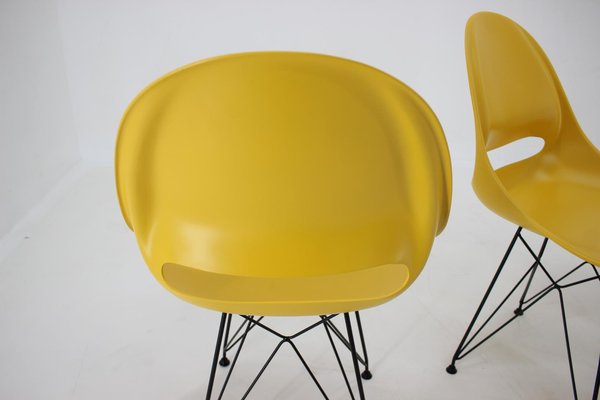 Mid-Century Yellow Fiberglass Dining Chairs by M. Navratil, 1960s, Set of 4-TZ-1232010