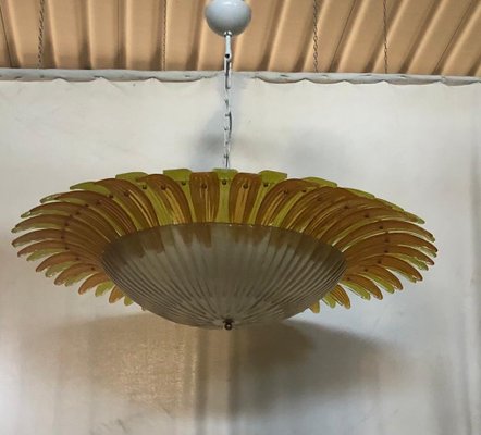 Mid-Century Yellow Murano Glass Ceiling Light, 1980-UH-1156081