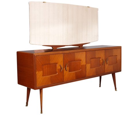 Mid-Centurys Sideboard in Walnut and Rosewood Veneer with Checkerboard by Paolo Buffa for Palaces of Cantù, 1940s, Set of 2-NJV-1314975