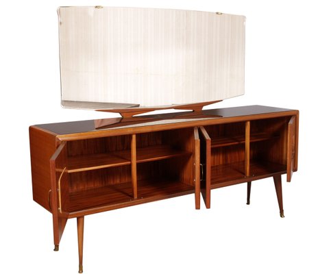 Mid-Centurys Sideboard in Walnut and Rosewood Veneer with Checkerboard by Paolo Buffa for Palaces of Cantù, 1940s, Set of 2-NJV-1314975