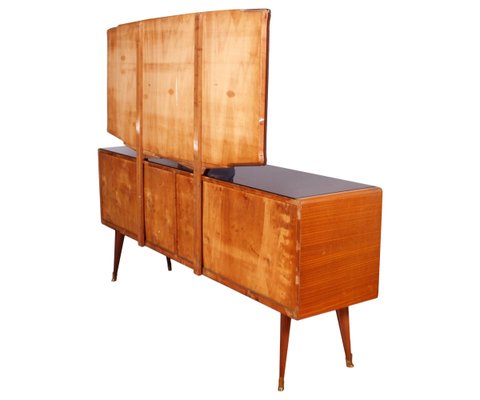 Mid-Centurys Sideboard in Walnut and Rosewood Veneer with Checkerboard by Paolo Buffa for Palaces of Cantù, 1940s, Set of 2-NJV-1314975