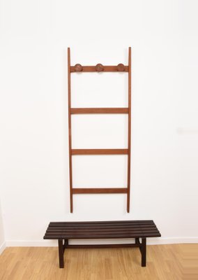 Mid-CenturyScandinavian Modern Light Brown Teak Coat Rack-JDR-1126076