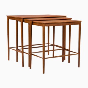 Mid-Cenury Teak Nesting Tables by Kai Winding for Poul Jeppesens, 1960s, Set of 3-ZZH-1404845