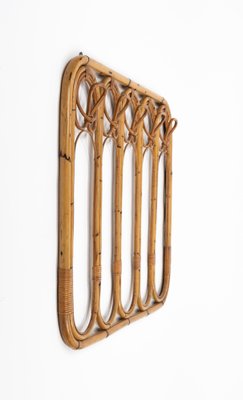 Midcentury Bamboo and Rattan Coat Rack Stand, Italy, 1960s-LYQ-1791334