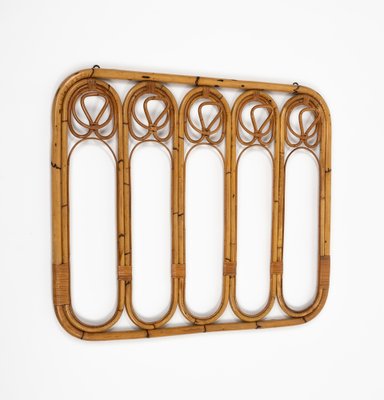 Midcentury Bamboo and Rattan Coat Rack Stand, Italy, 1960s-LYQ-1791334