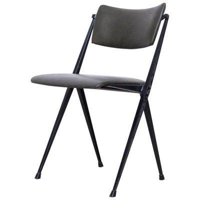 Midcentury Black & Grey Pyramid Chair by Wim Rietveld for Ahrend De Cirkel, Netherlands, 1960s-WM-1232988