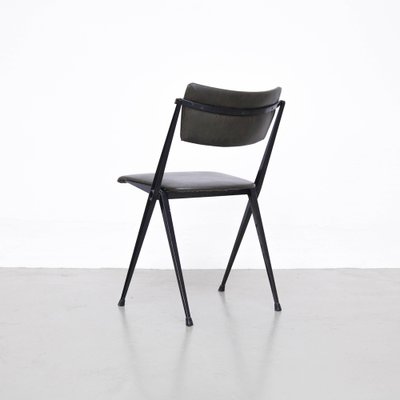 Midcentury Black & Grey Pyramid Chair by Wim Rietveld for Ahrend De Cirkel, Netherlands, 1960s-WM-1232988