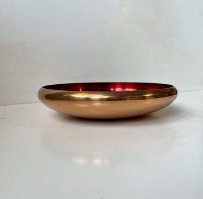 Midcentury Copper and Enamel Bowl by Odel Kobber, Norway, 1960s-LCR-1742539