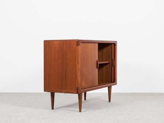 Midcentury Danish Cabinet with Tambour Doors in Teak from Dyrlund, 1960s-MF-2024077