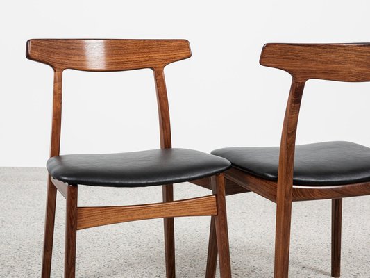 Midcentury Danish Dining Chairs in Rosewood by Henning Kjaernulf for Bruno Hansen, 1960s, Set of 6-MF-2041503