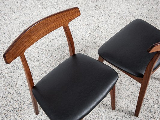 Midcentury Danish Dining Chairs in Rosewood by Henning Kjaernulf for Bruno Hansen, 1960s, Set of 6-MF-2041503