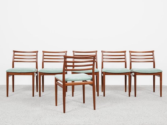 Midcentury Danish Dining Chairs in Teak attributed to Erling Torvits, 1960s, Set of 6-MF-2034066