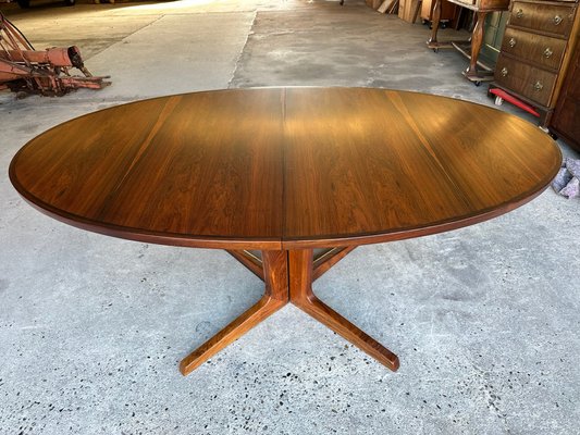 Midcentury Danish Rosewood Round Dining Table from Skovby Møbler - with 2 Plates - 1960s-GON-1722675