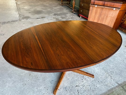 Midcentury Danish Rosewood Round Dining Table from Skovby Møbler - with 2 Plates - 1960s-GON-1722675