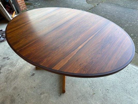 Midcentury Danish Rosewood Round Dining Table from Skovby Møbler - with 2 Plates - 1960s-GON-1722675