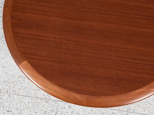 Midcentury Danish Round Coffee Table in Teak and Cane by Johannes Andersen for Silkeborg, 1960s-MF-2024080