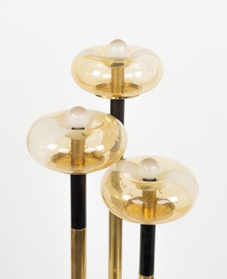 Midcentury Floor Lamp in Brass and Murano Glass, 1970s-LYQ-2035236