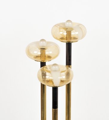 Midcentury Floor Lamp in Brass and Murano Glass, 1970s-LYQ-2035236