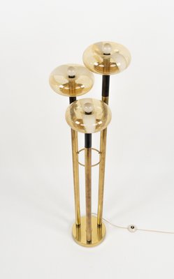 Midcentury Floor Lamp in Brass and Murano Glass, 1970s-LYQ-2035236