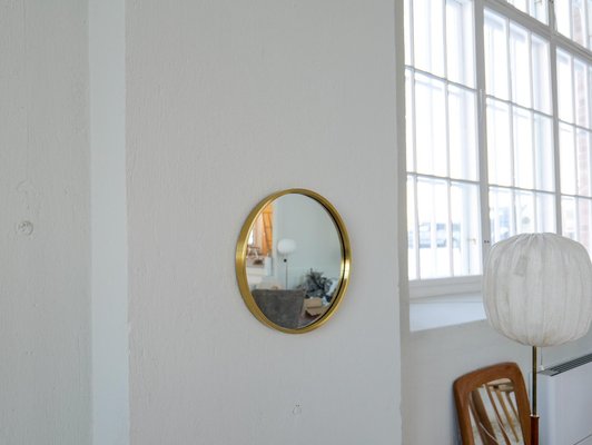 Midcentury Modern Brass Mirror, 1960s-UYK-1798502