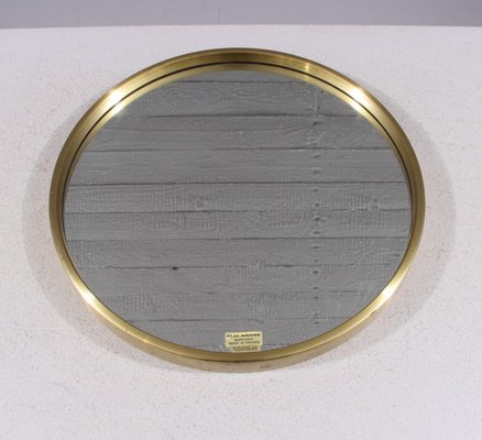 Midcentury Modern Round Brass Mirror by Glas Mäster, (1960s)-RUK-2036609