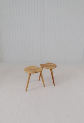 Midcentury Modern Sculptural Stools in Pine by Norsk Husflid, 1960s, Set of 2-UYK-1807449