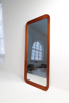 Midcentury Modern Sculptural Wall Mirror in Teak and Crystal Glass, 1960s-UYK-1808283