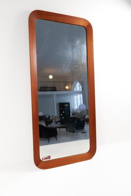 Midcentury Modern Sculptural Wall Mirror in Teak and Crystal Glass, 1960s-UYK-1808283