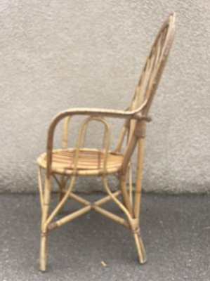 Midcentury Rattan Armchairs, 1950s, Set of 2-SDV-1330601