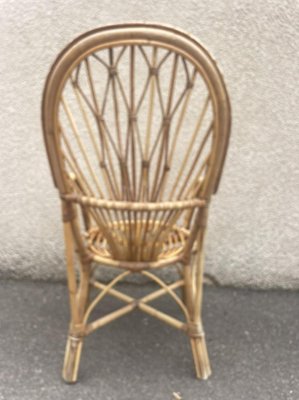 Midcentury Rattan Armchairs, 1950s, Set of 2-SDV-1330601