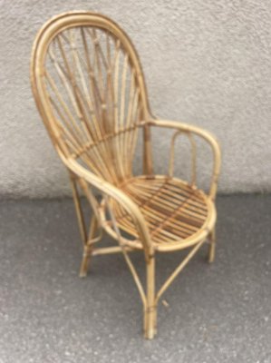 Midcentury Rattan Armchairs, 1950s, Set of 2-SDV-1330601